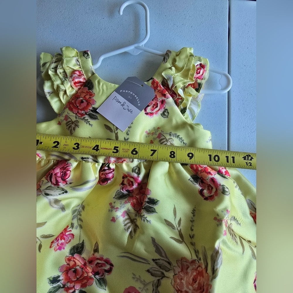 Pippa & Julie Yellow and Pink Ruffled Tiered Sundress - Picture 7 of 11